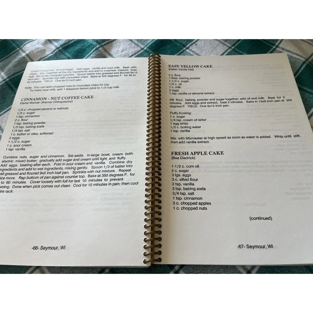 American Legion Auxiliary Seymour Wisconsin Recipe Book Cookbook Seymours